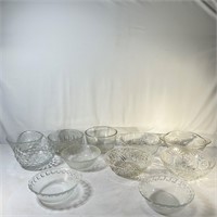 Variety Clear Glass Bowls