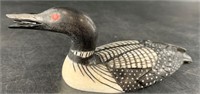 Larry Mayac ivory carved loon, beautiful detail, a