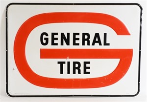 GENERAL TIRE EMBOSSED TIN SIGN