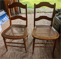 Wood and Cane Chairs