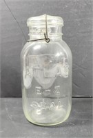 Vintage  Atlas E-Z Seal  Clear Glass canning Jar