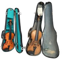 LOT OF (2) 20TH C. VIOLINS W CASES