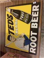 METAL TEDS CREAMY ROOT BEER SIGN