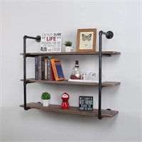 MBQQ Industrial Retro Pipe Shelf 44in 3 Tier Wall