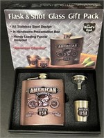 American Classics Flask & Shot Glass Gift pack