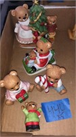 5 HOMCO bears- Christmas