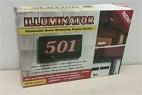 Unused Illuminated House Numbering Display System