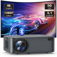 5G Wifi Bluetooth Projector  Native 1080P  4K Supp