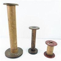 Vintage Wooden Spool Trio