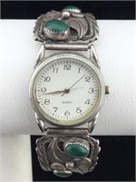 Sterling watch band with malicate stones