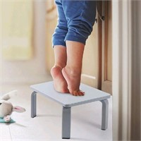 HOUCHICS Wooden Toddler Stool, Grey, 15"(L)* 10"(W