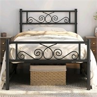 YAHEETECH Twin Size Metal Bed Frame with Headboard