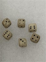 Antique Bone ? Mini dice lot