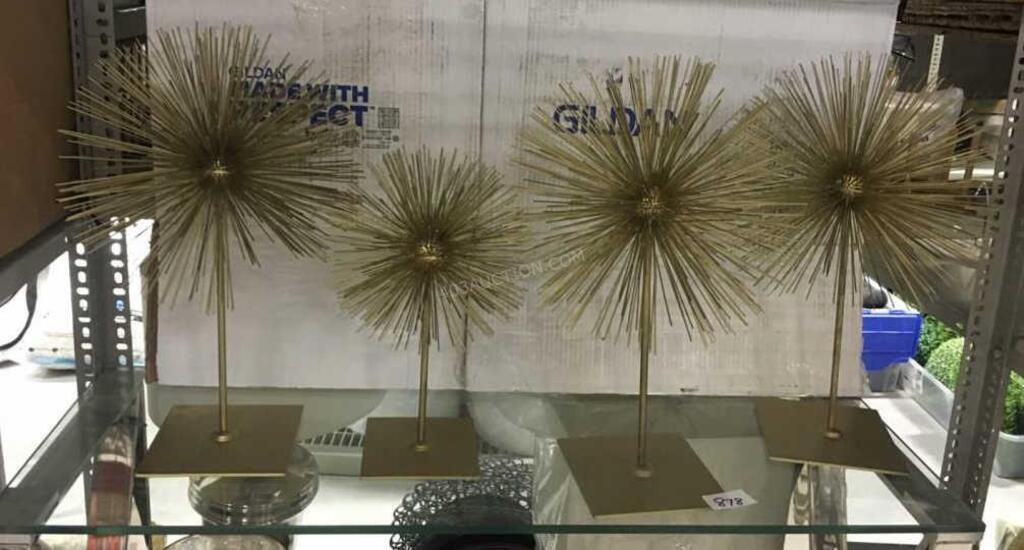 4 Gold Spike Globes on Stands MSRP $300