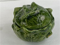 Vintage Ceramic Cabbage serving bowl with lid