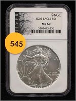 MS69 NGC 2005 Silver American Eagle
