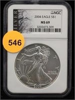 MS69 NGC 2004 Silver American Eagle