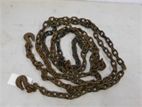 20' 5/16 steel chain. C/w hooks