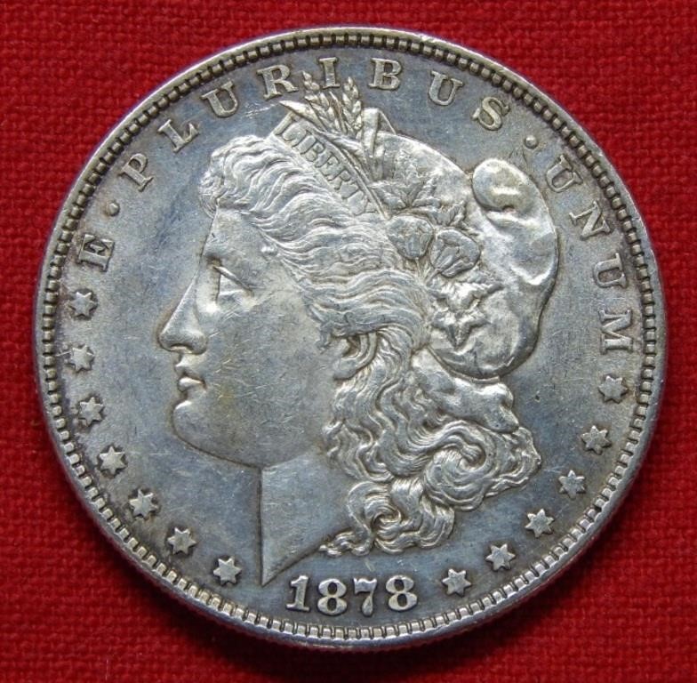 1878 Morgan Silver Dollar 8 Tail Feathers