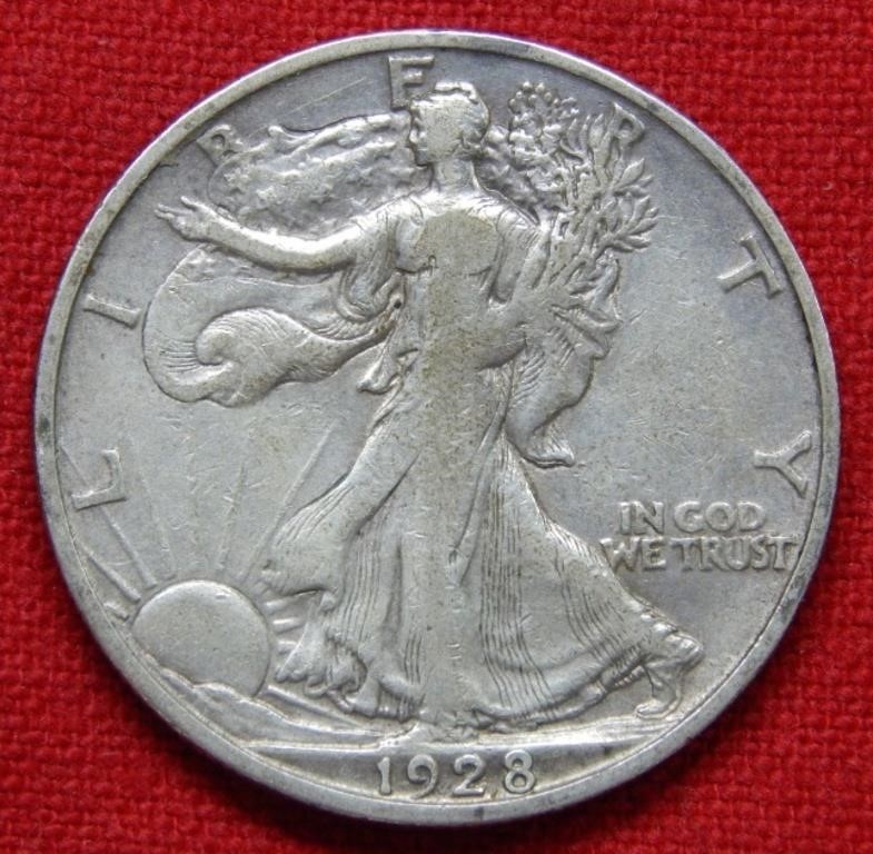 1928 S Walking Liberty Silver Half Dollar