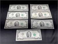 7-1976 $2 Bills - Several Different Districts