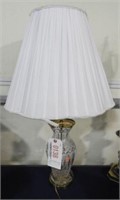 Crystal & Brass Table lamp w/Shade.
