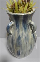 4 Handled Pottery Multi Color Vase 18” T x 10"W