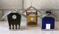 Stained Glass Birdhouse Candle Holders