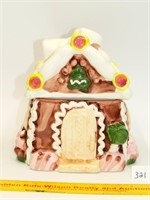 Small gingerbread house cookie jar