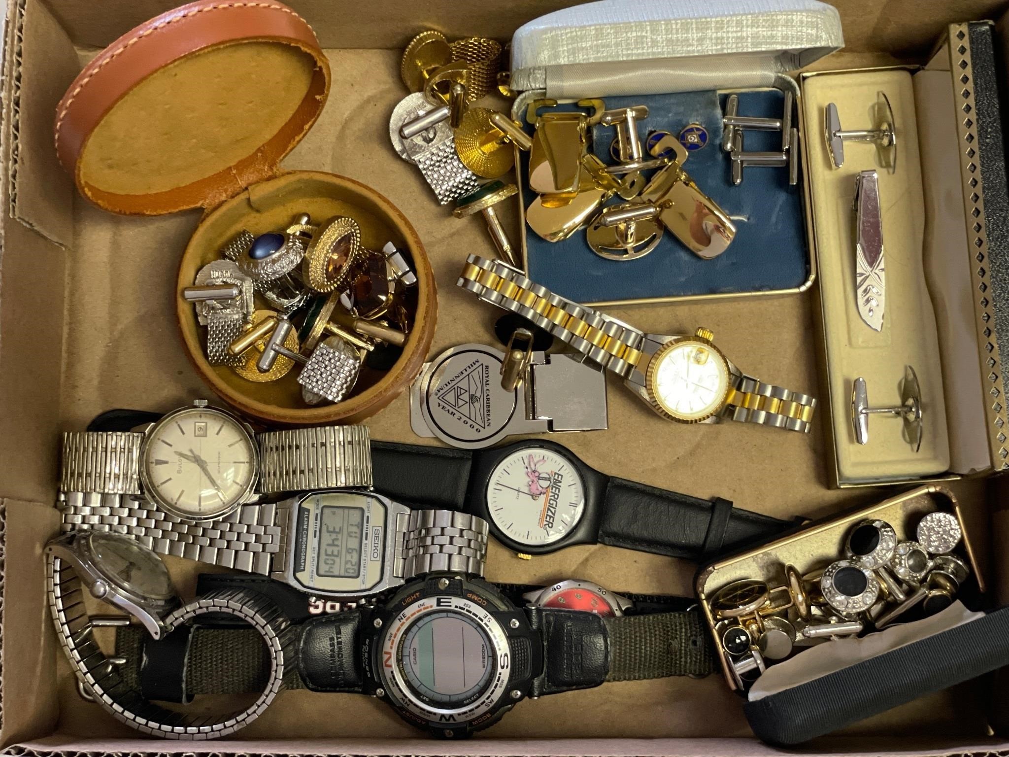 Assorted watches and cuff links