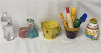 Vintage Shawnee Planter, Kids Utensils & Decor