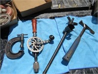 4 Various Tools: Eastwing Hammer, Clamp, Drill,