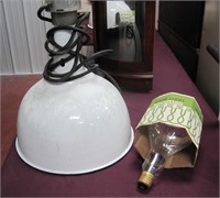 white enamel ceiling fixture with bulb