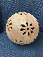 Large Pottery Sphere with Flowers Cut Out Can Use