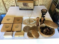 Assorted Wood Smoking Pipes/Cigar Boxes