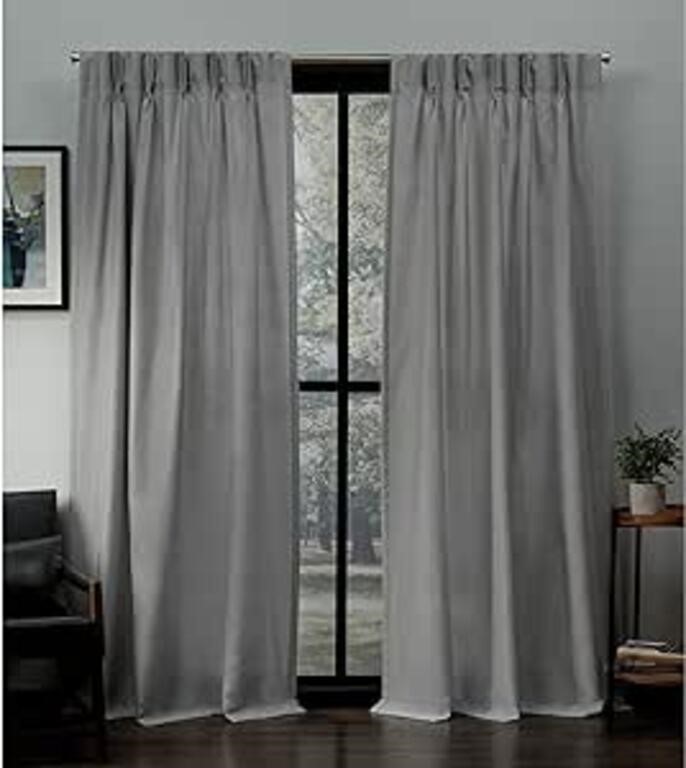 Loha Synthetic Semi-Sheer Pleat Curtain Panels