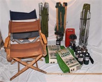 LOT - CAMPING GEAR, GRASS CARPET, LANTERNS, ETC.