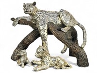 D. Argenta Silver Plated Bronze Leopard and Cubs