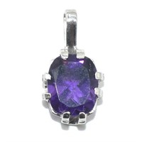 Silver Amethyst(2.35ct) Pendant