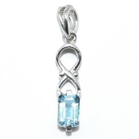 Silver Blue Topaz Swiss(0.55ct) Pendant