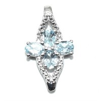 Silver Blue Topaz(0.65ct) Pendant