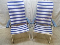 Lawn / Beach Chairs w Adjustable Backs ~ Set of 2