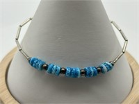Sterling Liquid Silver Blue Turquoise Bracelet