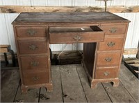 WOOD DESK WITH 6 DRAWERS