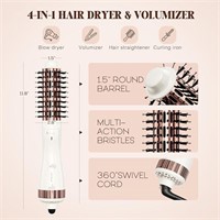 Hair Trends 1.5 Inch Plasma Hot Air Brush,Hair