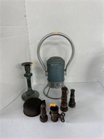 Vintage Railroad lantern and brass Nozzles