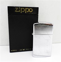 1984 FIRED SLIMED ETCHED ZIPPO LIGHTER