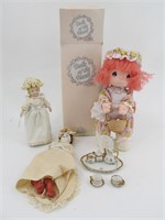 Vintage Dolls Precious Moments Mini Tea Set Gold