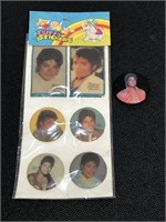 Micheal Jackson stickers & pin