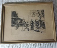 Point Magu Etching by Lionel Barrymore